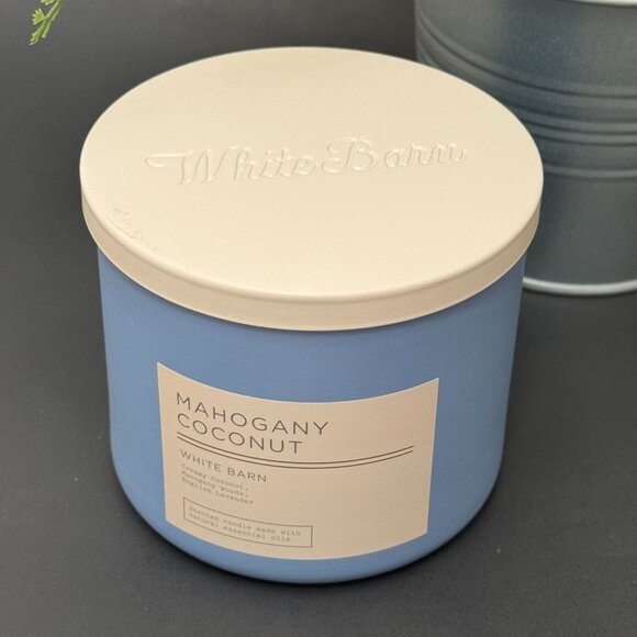 BBW Mahogany Coconut White Barn Bath & Body Works 3 Wick Candle - Picture 4 of 10